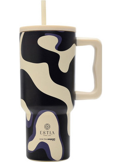 Estia Straw Tumbler XL Save The Aegean Bold Drift 900ml