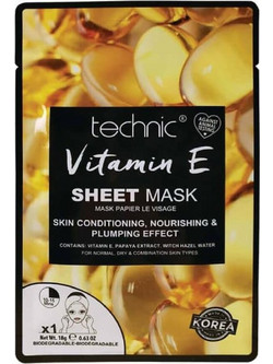 Technic Vitamin E Sheet Μάσκα Προσώπου για Ενυδάτωση 18gr