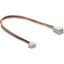 DeLOCK 90867 Καλώδιο Τροφοδοσίας 3-Pin Fan Female to 3-Pin Fan Male 0.3m Multicolor
