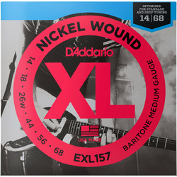 D'Addario EXL157 Baritone Σετ 6 Χορδές Ηλεκτρικής Κιθάρας Nickel Plated Steel 14-68" Medium Tension