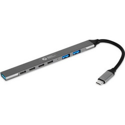 BakkerElkhuizen BNECHUB3A4C USB Hub 3.0 USB-C με 7 Θύρες USB-A / USB-C
