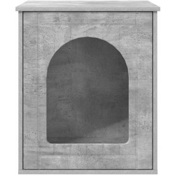 vidaXL Ξύλινo Σπιτάκι Γάτας 53x52x62cm Γκρι 8000710