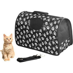 AriaTrade Paws Τσάντα Μεταφοράς Γάτας Μαύρη 45x20x27cm