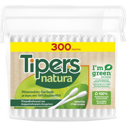 Tipers Natura Μπατονέτες Βαμβακερές Χάρτινες 300τμχ