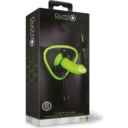 Ouch! Glow in the Dark Bonded Harness Strap On με Dildo 14.5cm Πράσινο