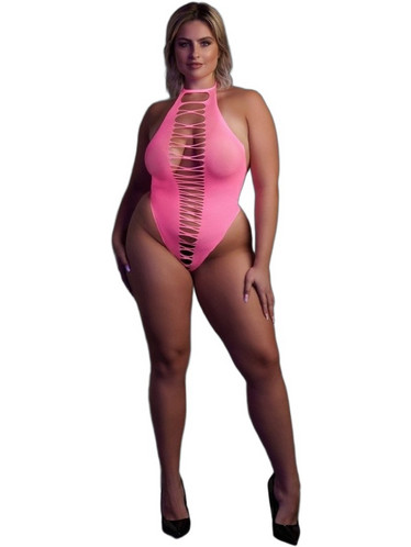 Ouch! Sexy Κορμάκι String Διχτυωτό Φούξια 8714273494146