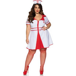 Leg Avenue Hospital Honey Sexy Στολή Νοσοκόμα Λευκή Κόκκινη LA-86840X