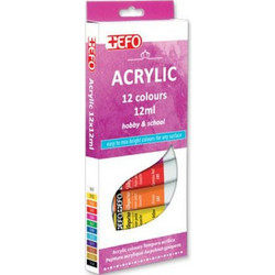 EFO Hobby & School Σετ Ακρυλικά Χρώματα Ζωγραφικής 12ml 12τμχ