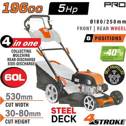 Nakayama Pro PM5530 Αυτοκινούμενη Μηχανή Γκαζόν Βενζίνης 5hp 196cc Κοπή 53cm