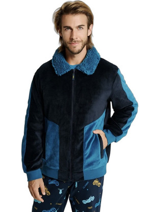 Muydemi Χειμωνιάτικη Ανδρική Ρόμπα Fleece Μαύρη 03031000-001