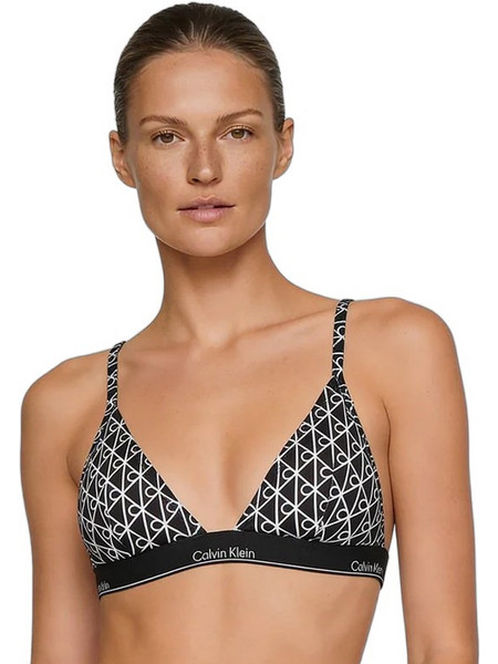 Calvin Klein Bikini Top Τριγωνάκι Μαύρο Λευκό LV00Q61208-32N