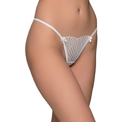 Milena By Paris Γυναικείο Sexy String με Δαντέλα Λευκό 7718