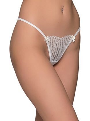 Milena By Paris Γυναικείο Sexy String με Δαντέλα Λευκό 7718