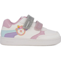 Geox Eclyper Παιδικά Sneakers Λευκά Ροζ B655MB000BCC1R8S