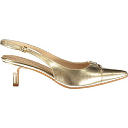 TWINSET Γόβες Slingback Δερμάτινες με Λεπτό Χαμηλό Τακούνι Χρυσές 261TCP034-10363