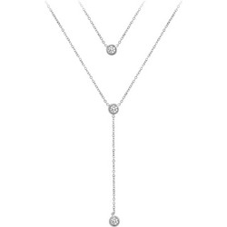 So Charm Γυναικείο Κολιέ Διπλό από Ατσάλι Ασημί με Swarovski BS2998-ARGENT