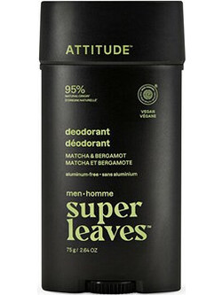Attitude Super Leaves Matcha & Bergamot Φυσικό Ανδρικό Αποσμητικό Χωρίς Αλουμίνιο 75gr