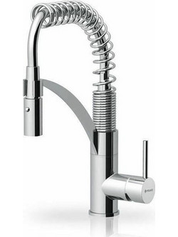 Pyramis Mini Cresento 090900701 Μπαταρία Κουζίνας Πάγκου Διπλής Παροχής Ανάμεικτη με Σπιράλ Inox