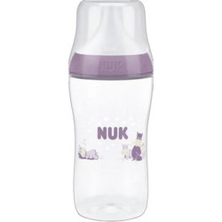 Nuk Perfect Match Πλαστικό Μπιμπερό με Θηλή Σιλικόνης κατά των Κολικών 3+ Μηνών Hippo Purple 260ml