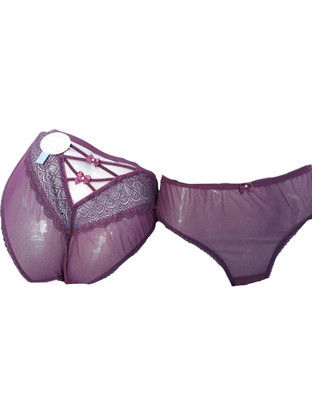 Cottonhill Γυναικείο Sexy Slip με Δαντέλα Μωβ CONSX21