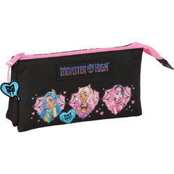 Safta Monster High Κασετίνα με 3 Θήκες Μαύρη S4313430