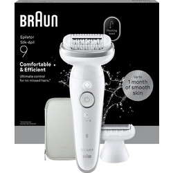 Braun Silkepil 9 Epilator Silver Σετ Αποτρίχωσης Προσώπου Σώματος & Μπικίνι Wet & Dry
