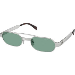 Miu Miu MU52S 21M40Y Γυναικεία Γυαλιά Ηλίου Ορθογώνια Μεταλλικά Ασημί με Πράσινο Φακό
