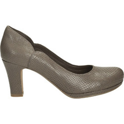Clarks Γόβες Δερμάτινες με Χοντρό Ψηλό Τακούνι & Φιάπα Γκρι 26112563