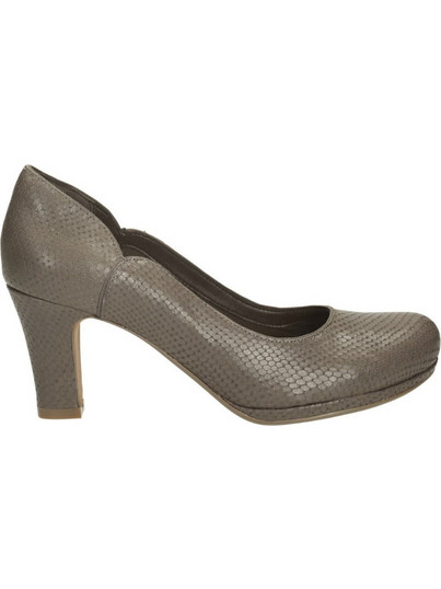 Clarks Γόβες Δερμάτινες με Χοντρό Ψηλό Τακούνι & Φιάπα Γκρι 26112563