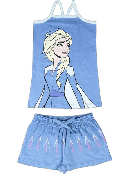 Cerda Frozen Παιδική Πιτζάμα Βαμβακερή Καλοκαιρινή Γαλάζια 2200005238