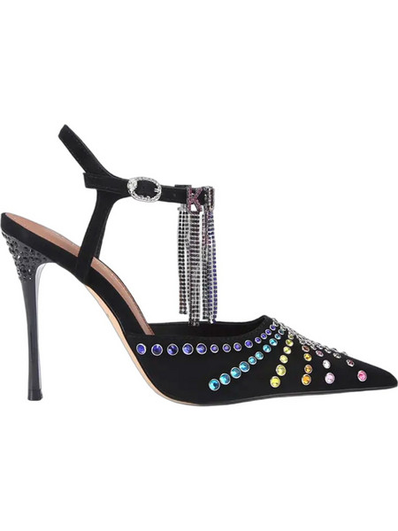 Kurt Geiger Γόβες με Τακούνι Στιλέτο με Λουράκι & Στρας Μαύρες 5382905209-05