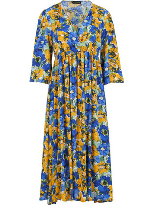 Conquista Midi Καθημερινό Φόρεμα Floral Μπλε C221-096-06