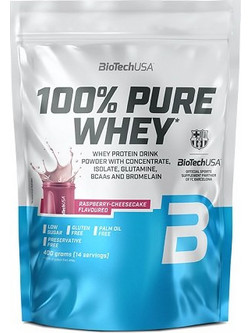 Biotech USA 100% Pure Whey Raspberry Cheesecake Πρωτεΐνη Ορού Γάλακτος Χωρίς Γλουτένη 400gr