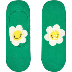Happy Socks Smiling Daisy Βαμβακερές Γυναικείες Κάλτσες Σοσόνια Πράσινες με Σχέδια SMD06-7303