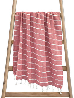 Lino Home Veliu Πετσέτα Παρεό Θαλάσσης Κοραλί 90x180cm 2200001264