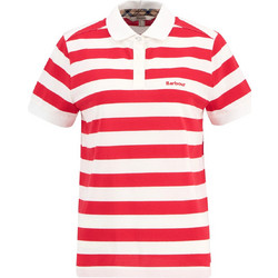 Barbour Γυναικεία Μπλούζα Polo Κοντομάνικη Εκρού Κόκκινη LML0887-RE16