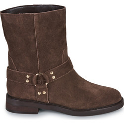 Inuovo Γυναικεία Μποτάκια Biker Suede Σοκολατί E05002
