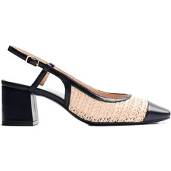 Gioseppo Γόβες Slingback Δερμάτινες με Χοντρό Χαμηλό Τακούνι Μαύρες 79250