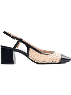 Gioseppo Γόβες Slingback Δερμάτινες με Χοντρό Χαμηλό Τακούνι Μαύρες 79250