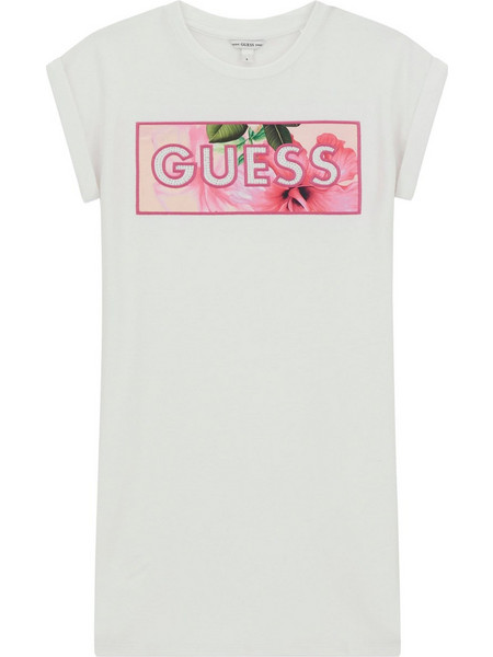 Guess Παιδικό Φόρεμα Άσπρο Ροζ J6GK05KAE24-G011