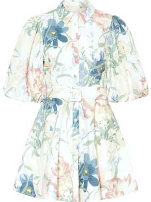 Ted Baker Mini Καλοκαιρινό Βραδινό Φόρεμα Floral Σεμιζιέ Λευκό 283598