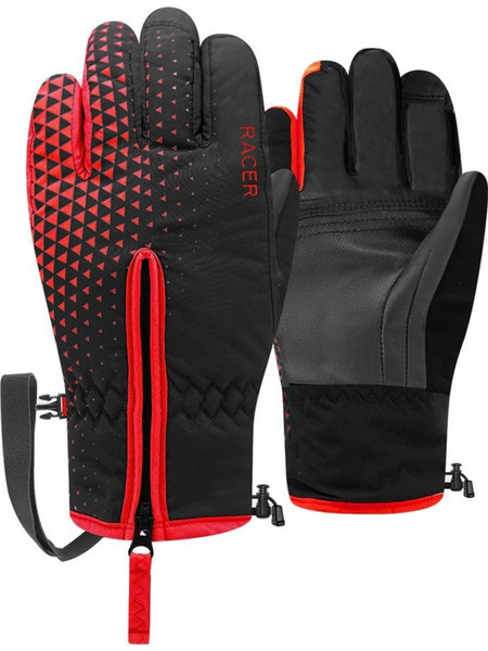 Racer Παιδικά Γάντια Σκι & Snowboard Μαύρα Κόκκινα