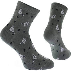 Walk Bamboo Γυναικείες Κάλτσες Χακί με Σχέδια W333-27