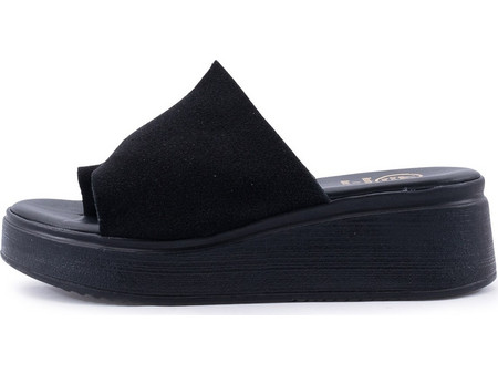 Love4shoes Καλοκαιρινές Γυναικείες Πλατφόρμες Χαμηλές Μαύρες 1402