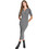DKNY Midi Καθημερινό Φόρεμα Ριπ Ανθρακί DJ6R0948-HGR