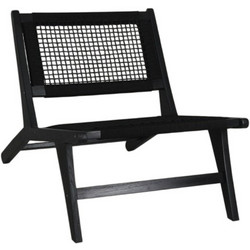 Ravenna Πολυθρόνα Ξύλινη Μαύρη Teak Klelia Black