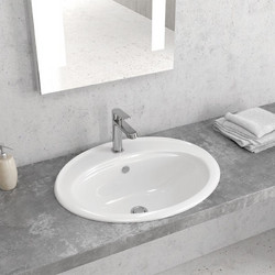 Karag LT 6002 Ένθετος Νιπτήρας Μπάνιου Οβάλ Πορσελάνης 56.5x48.5x20cm Λευκός
