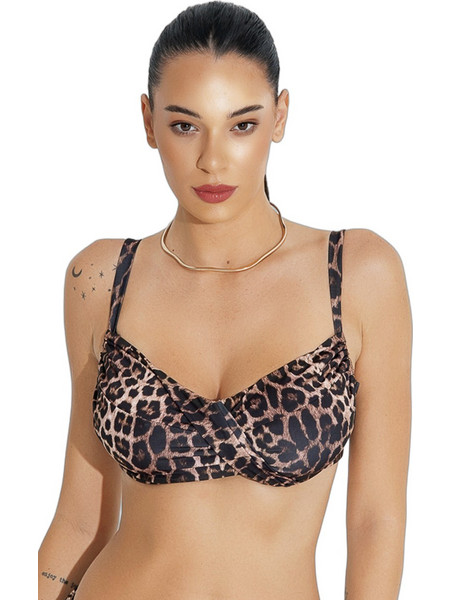 Bluepoint Cat Call Bikini Top Animal Print Καφέ 26066083D