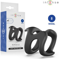 Intense Model 8 Nikolaj Adjustable Penis Ring Ελαστικό Δαχτυλίδι Πέους & Όρχεων Σιλικόνης Μαύρο