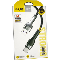KLGO S-104 Braided USB-A to USB-C 3m Black